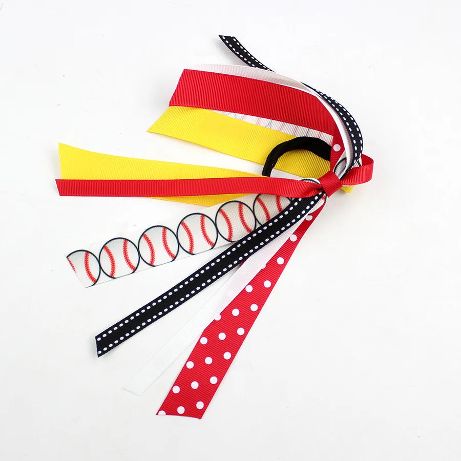 Amazon's Hottest Cheer Ribbon Football Baseball Hair Accessories Game Day Decoration Cheerleading Headdress Ponytail Decoration