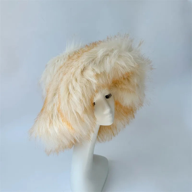 women's lady punk color block big eaves felt hat