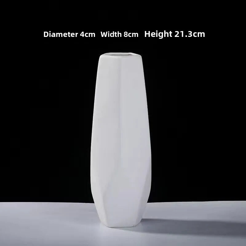 Simple Modern Star Ceramic Vase Ornaments Living Room White Porcelain Fresh Dried Flower Creative Ceramic Flower Set