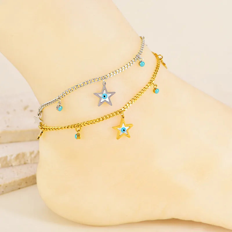 Wholesale Jewelry Elegant Lady Star 304 Stainless Steel Anklet