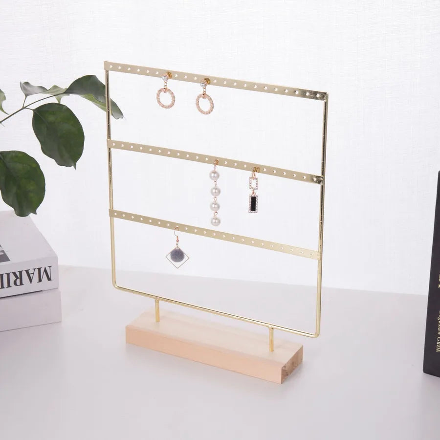 Wrought Iron Creative Earrings Pine Bottom Household Hanging Earrings Earrings Storage Jewelry Display Shelf Factory Wholesale