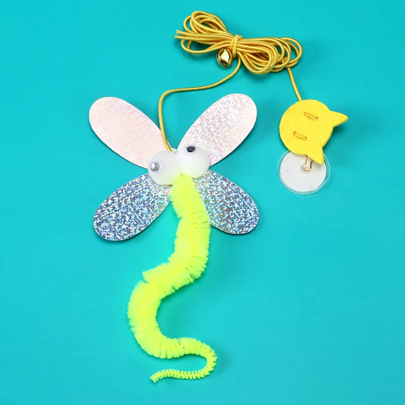 new hanging cat teaser toy hanging door elastic string cat teaser toy feather little mouse cat teaser self-hi relieving stuffy
