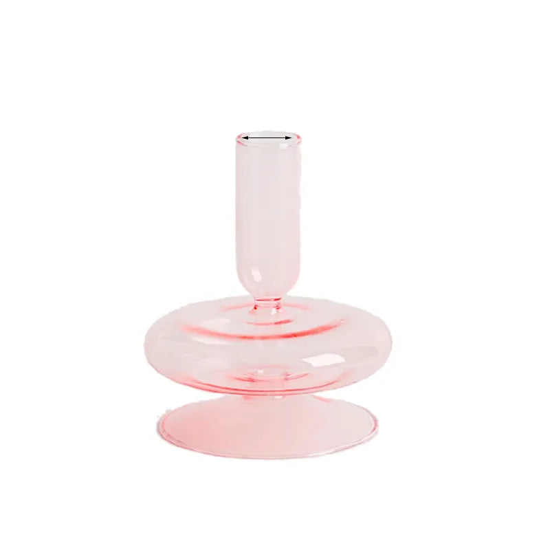Artistic Geometric Glass candlestick Artificial Decorations