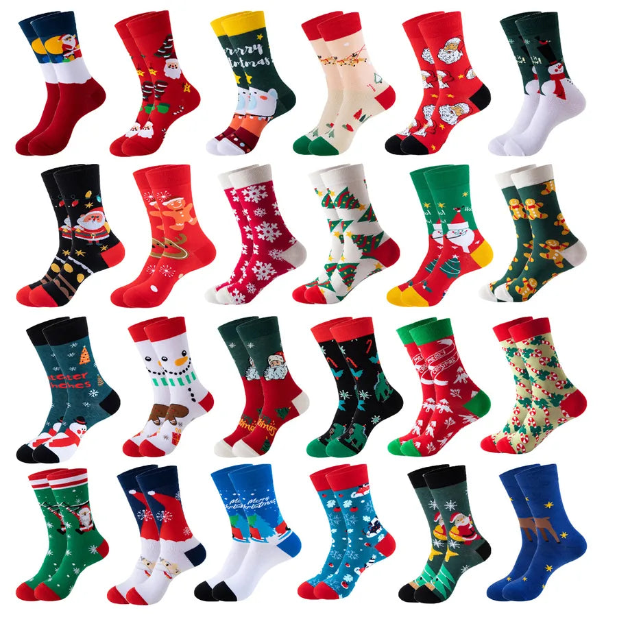 Christmas Cute Modern Style Unisex Christmas Tree Gingerbread Snowman Cotton Polyester Ankle Socks A Pair