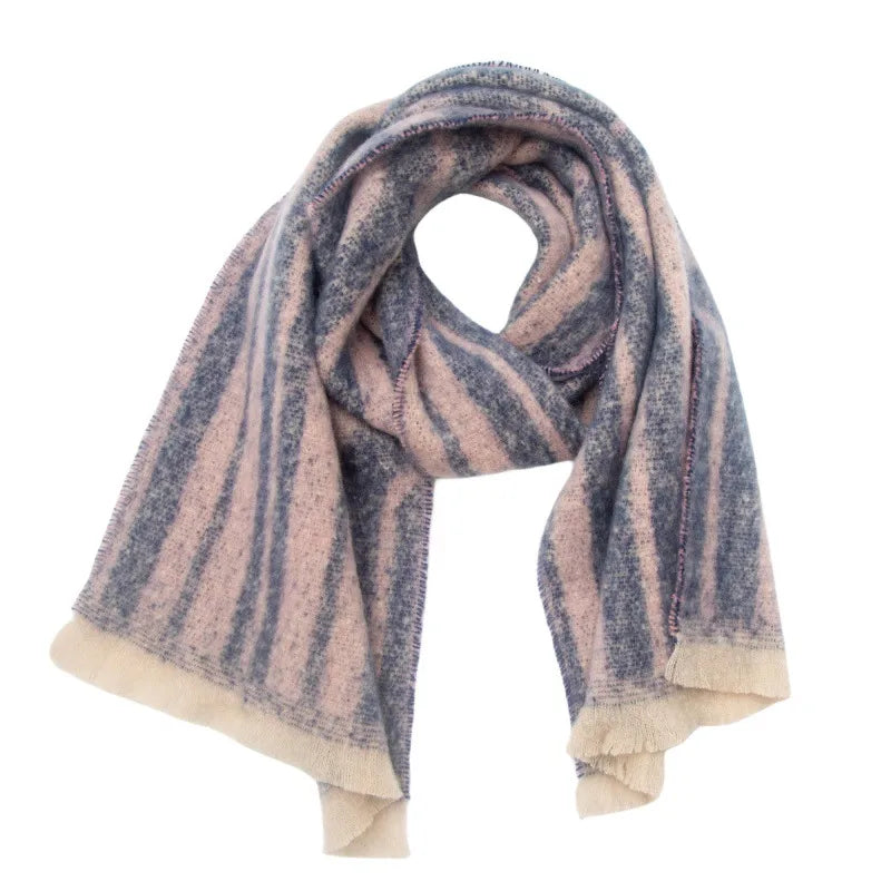 Women's Casual Simple Style Stripe Polyester Scarf