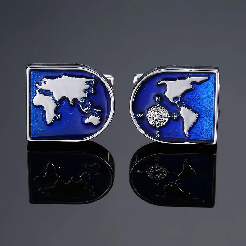 business geometric copper plating men's cufflinks