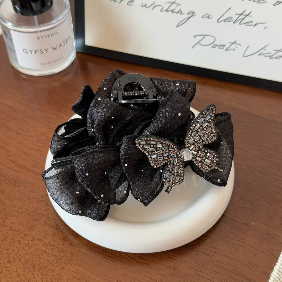 Summer Large Size Hair Clips Half Head Fullness Butterfly Knot Shark Fin Hair Accessories Women's Fashion Hairpins Hair Ties