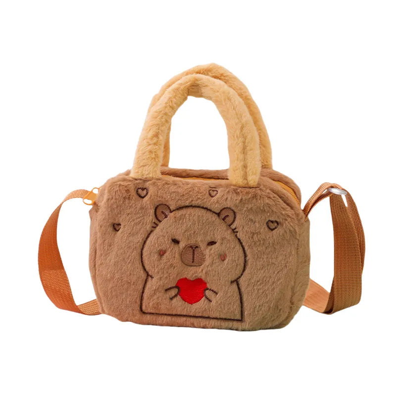 Spot Cute Crossbody Bag Kindergarten Girls Hand Bag New Cartoon Plush Capybara Shoulder Bag Children