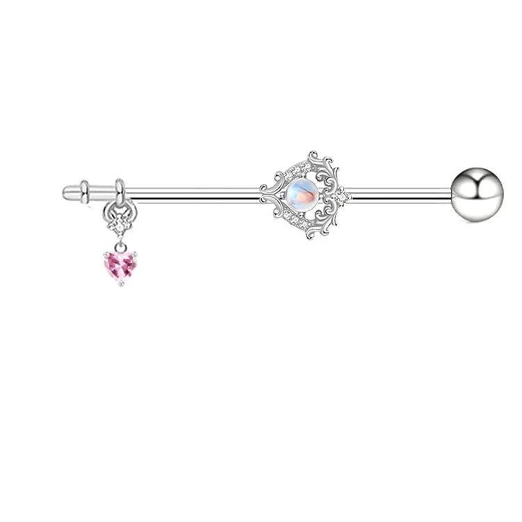 cute sexy animal heart shape stainless steel alloy copper asymmetrical plating inlay zircon 14k gold plated 18k gold plated silver plated cartilage earrings belly ring nose ring