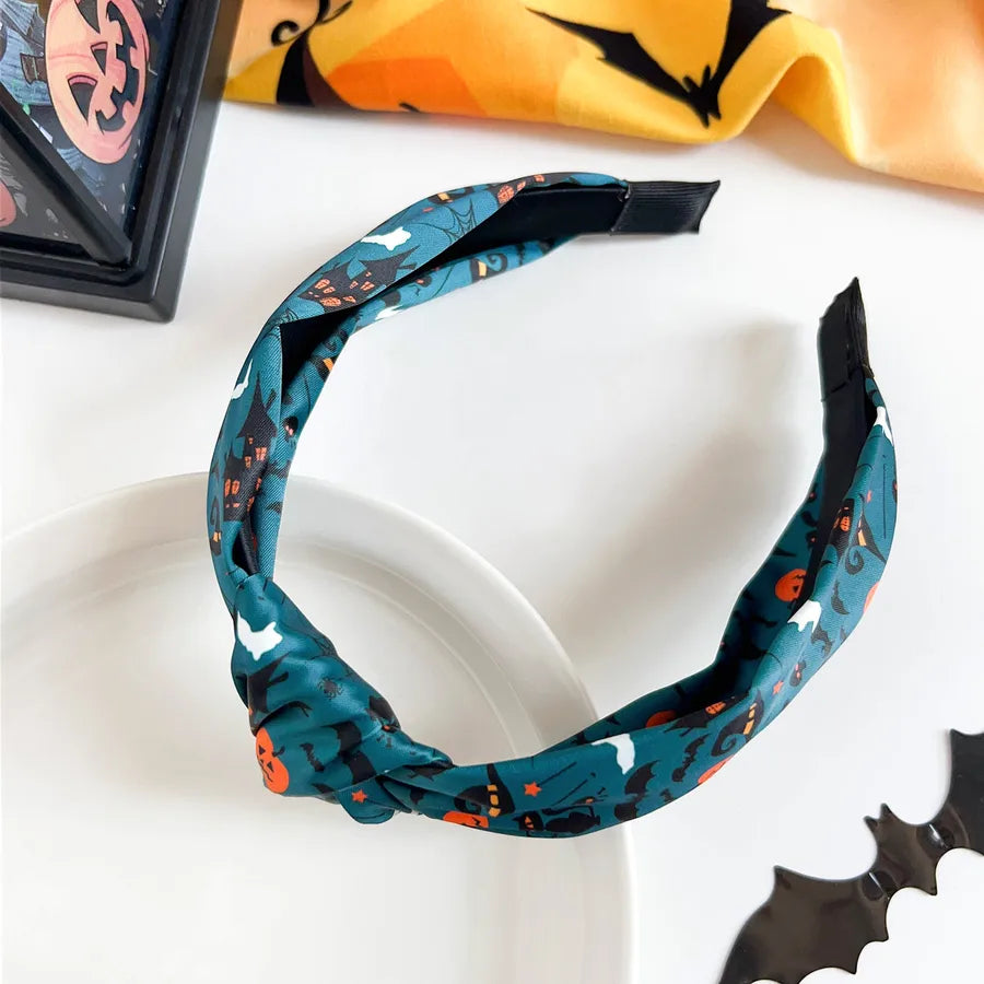 Halloween Skeleton Pumpkin Hairband New Style Funny High Top Knot Headband Atmosphere Feeling Hair Accessories Women's Headwear