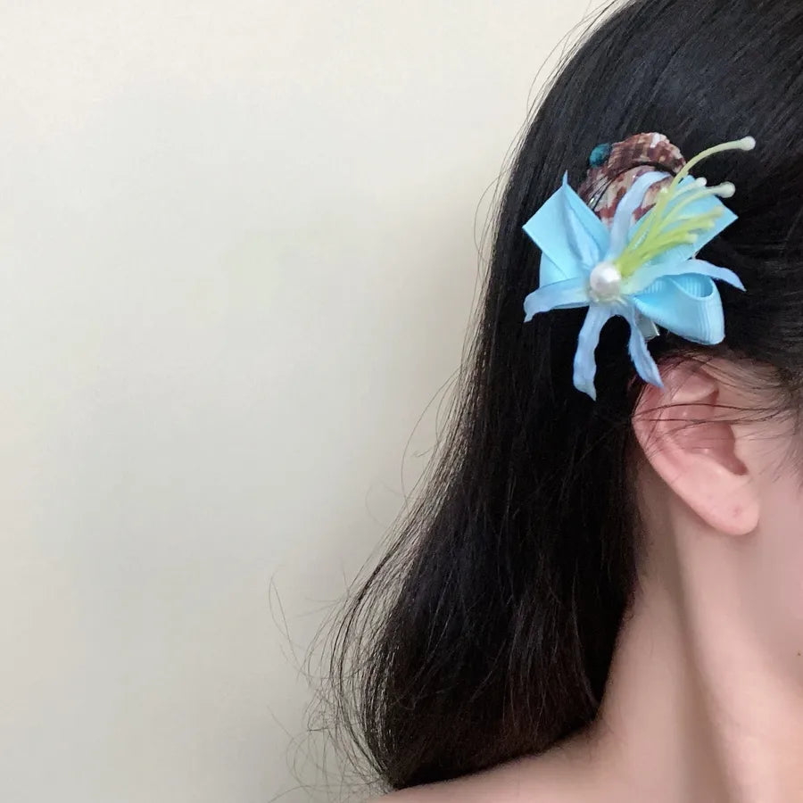Super Fairy Artificial Flower Butterfly Flower Tassel Grip Female Sweet Style Unique and Exquisite Barrettes Ins All-Match Hair Accessories Fashion