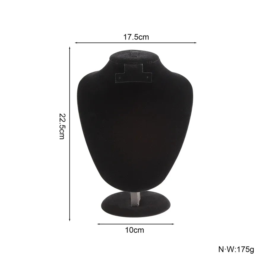 Luxurious Velvet Jewelry Portrait Neck Display Stand Counter Model Set Pendant Holder Fashion Accessory Premium Feeling