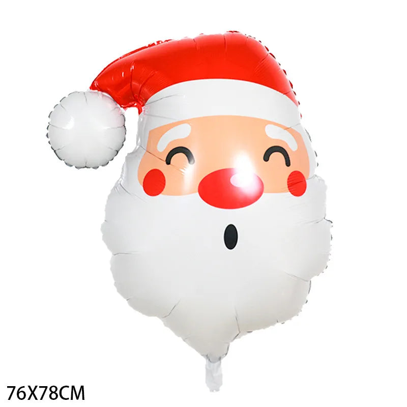 Christmas Santa Claus Gift Box Snowman Aluminum Film Party Balloons
