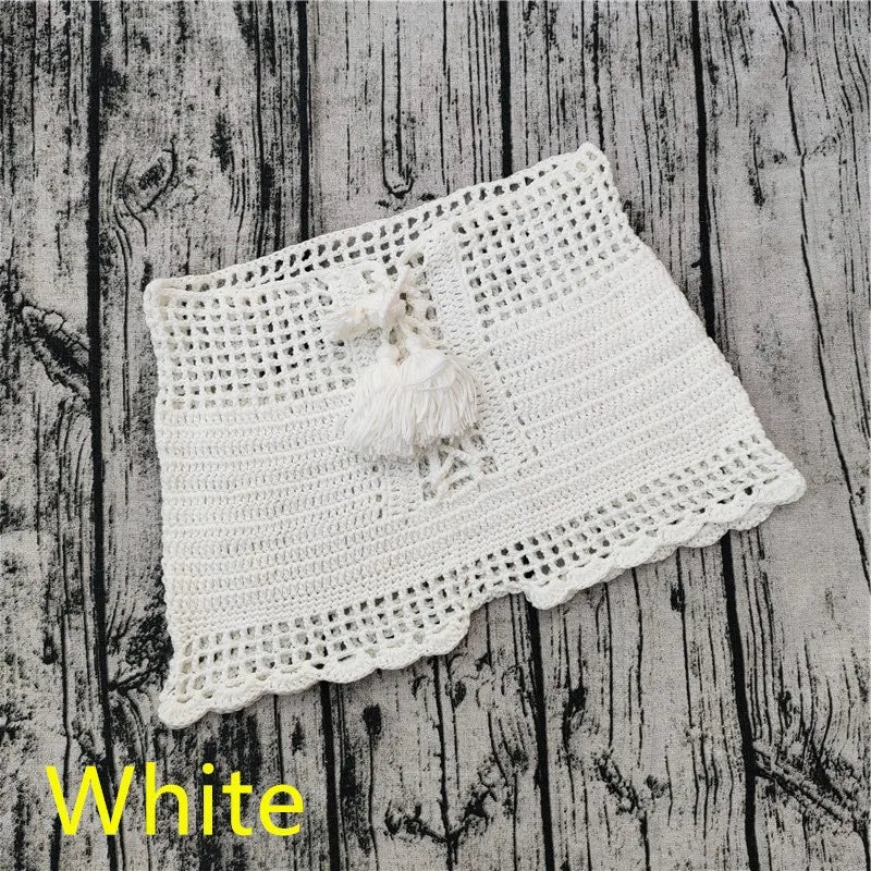 women's solid color cotton swimming trunks vacation cover ups