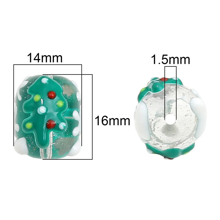 Handmade Christmas Oil Drop Glass Beads Cartoon Loose Beads For DIY Bracelets Necklaces Earrings Accessories Jewelry Making