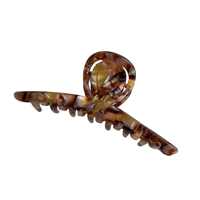 Large Size Original Design Hollow Floral Hair Clip Versatile Shark Hair Clamp Acetate Board Hair Clip Fashionable Women's Accessory