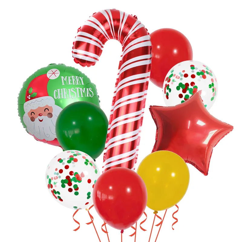 Christmas Nordic Style Cute Modern Style Christmas Tree Santa Claus Letter Aluminum Film Christmas Party Festival Balloons