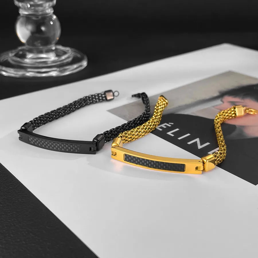 Hip-Hop Vintage Style Simple Style Geometric 304 Stainless Steel Men's Bracelets Men Chain Bracelets