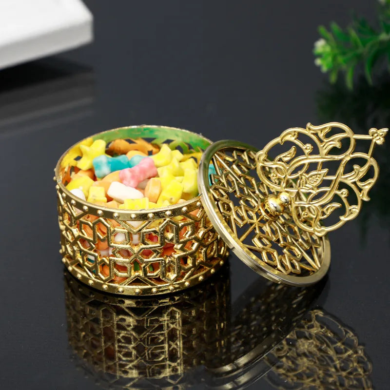 Electroplating Hollow Pagoda Candy Box Wedding Desktop Decoration Plastic Box Birthday Accompanying Gift Return Candy Box