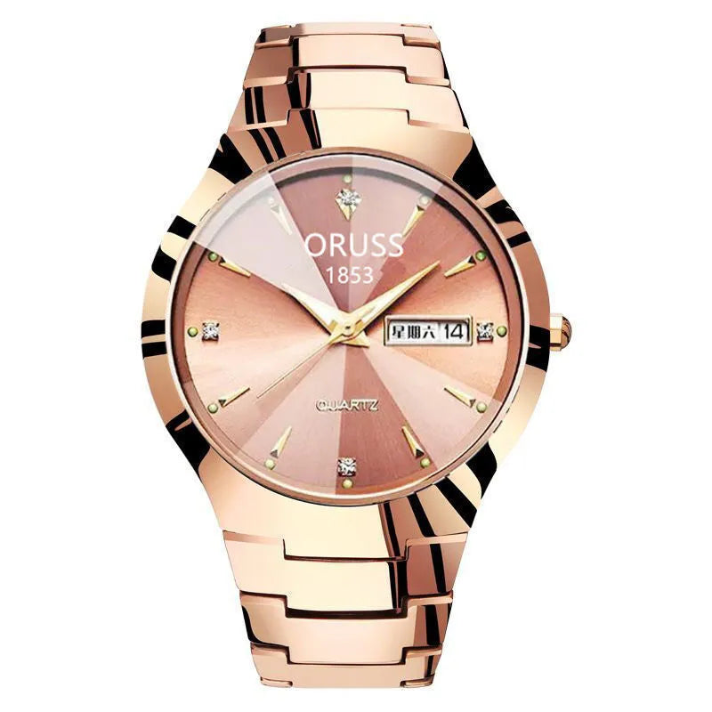 elegant solid color single folding buckle quartz women's watches