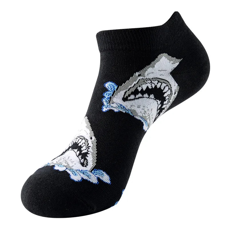 unisex sports cartoon stripe bird cotton jacquard crew socks 1 set