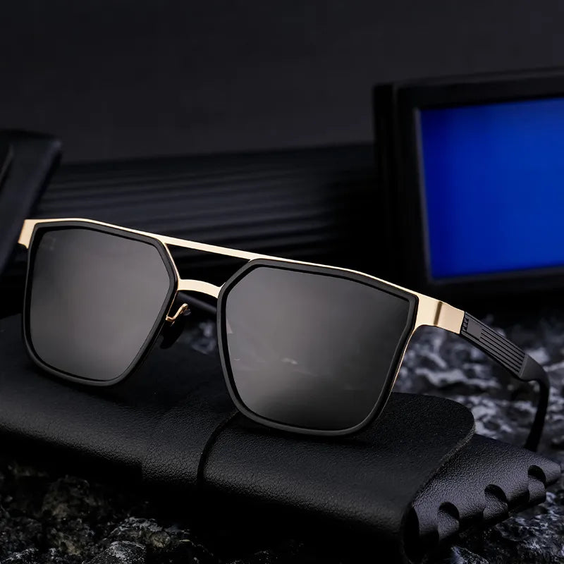 Streetwear Color Block Tac Square Full Frame Men's Sunglasses