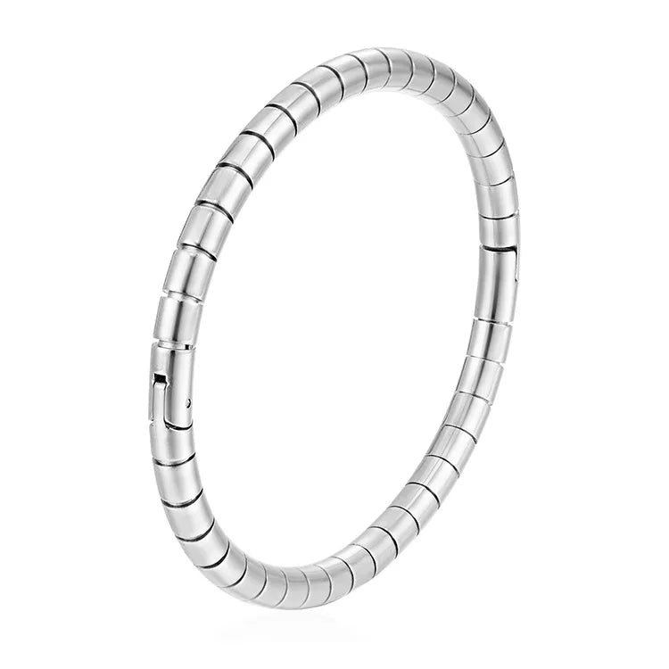 Retro Classic Style Geometric Flower 304 Stainless Steel Bangle In Bulk