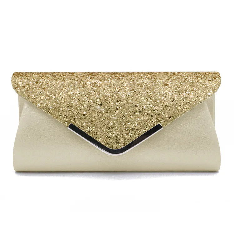 red light grey blue satin solid color sequins square evening bags