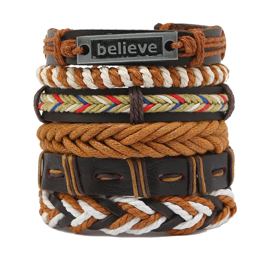 hip-hop solid color pu leather men's bangle 1 piece