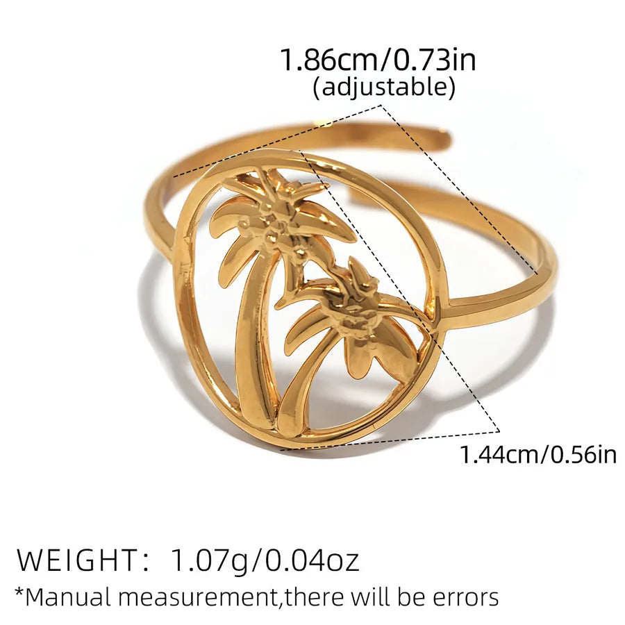 Wholesale Jewelry Vacation Beach Starfish 304 Stainless Steel 18K Gold Plated Rings