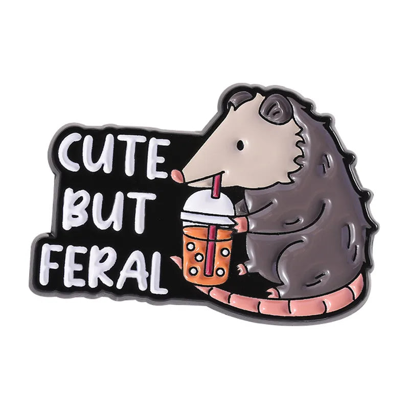 Creative Cartoon Cute Badger Mouse Hedgehog Goose Crow Dinosaur Alloy Baked Paint Shoe Cap Clothes Brooch Pin Children's Unisex