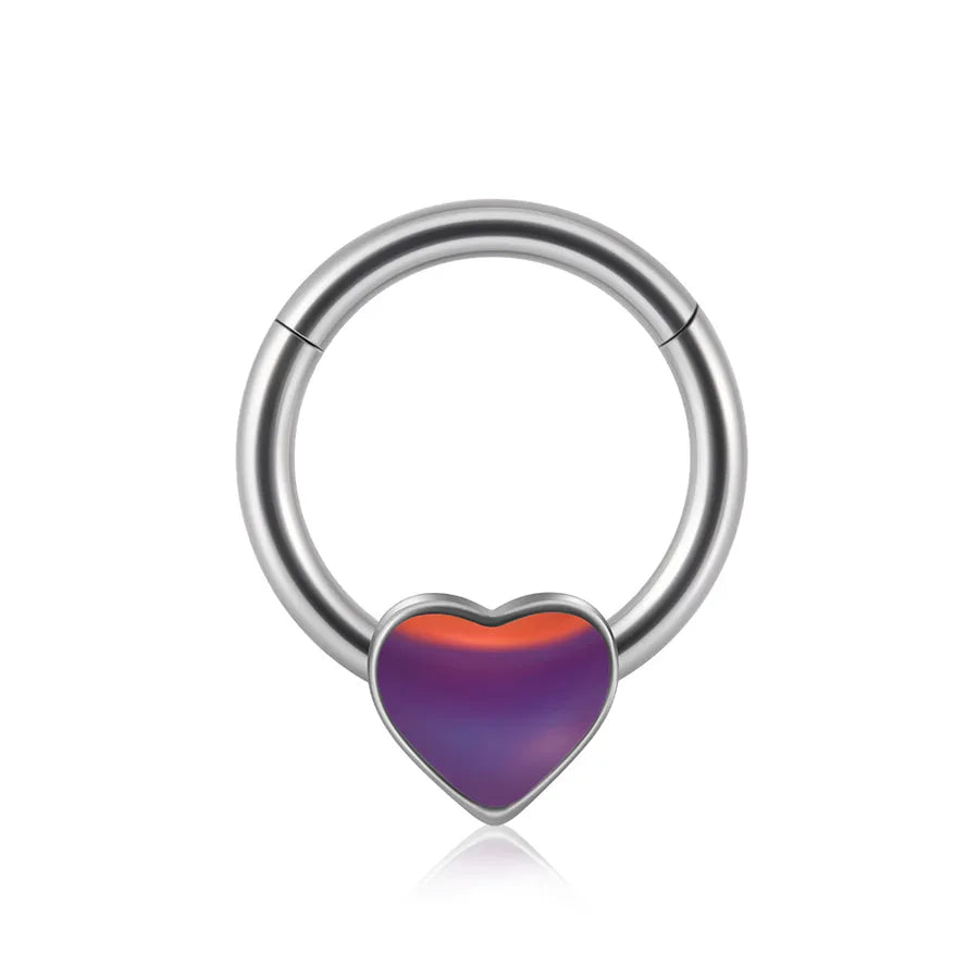 1 Piece Nose Rings & Studs Sweet Star Heart Shape Stainless Steel Plating Synthetic opal Resin Nose Rings & Studs
