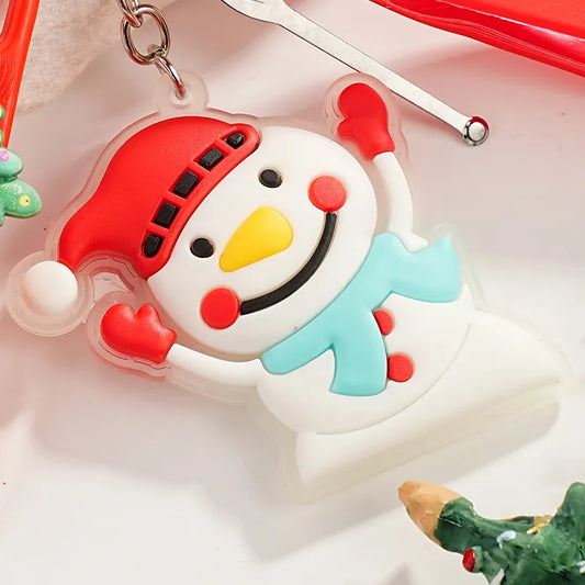 Cute Christmas Hat Christmas Tree Santa Claus PVC Christmas Unisex Keychain