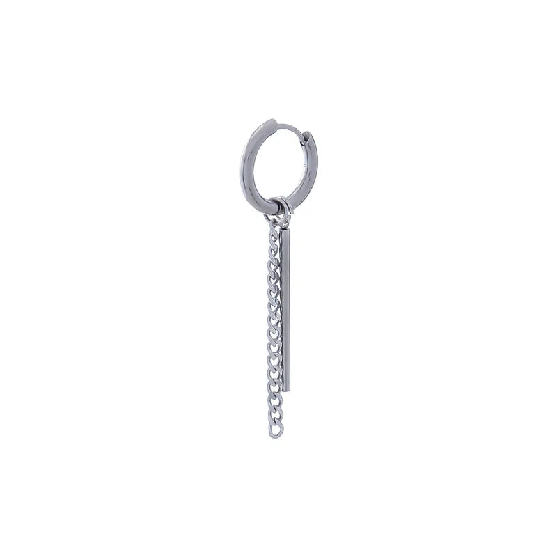 1 Piece Halloween Simple Style Pentagram Skull Plating Chain Titanium Steel Drop Earrings