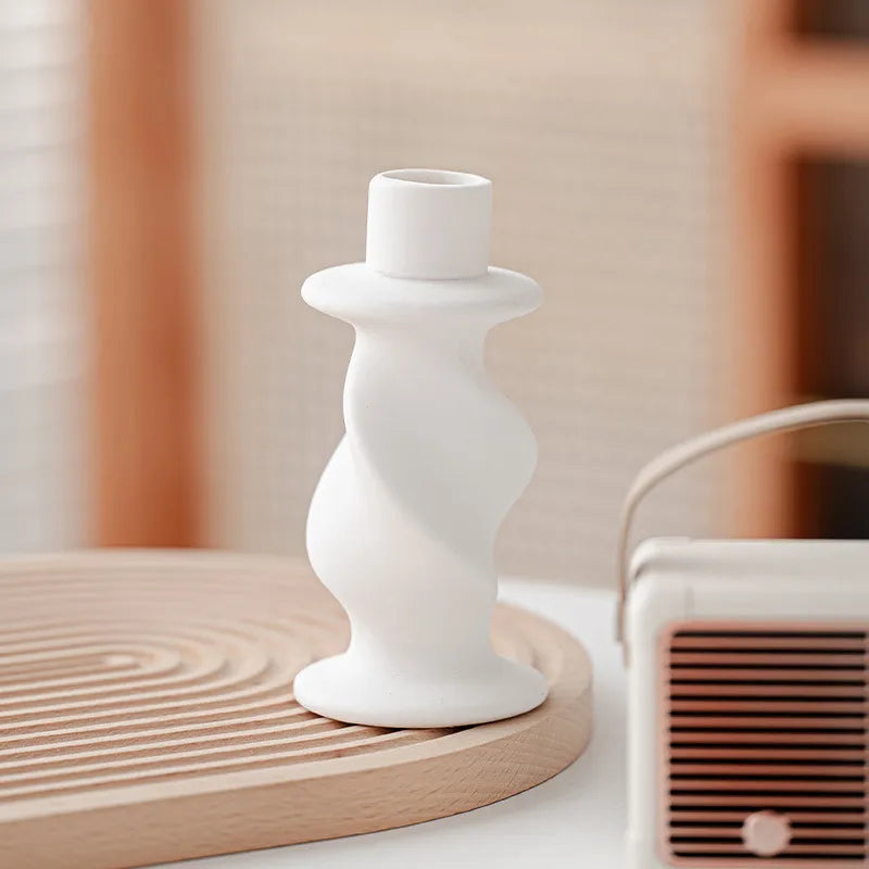 retro simple style geometric ceramics candlestick