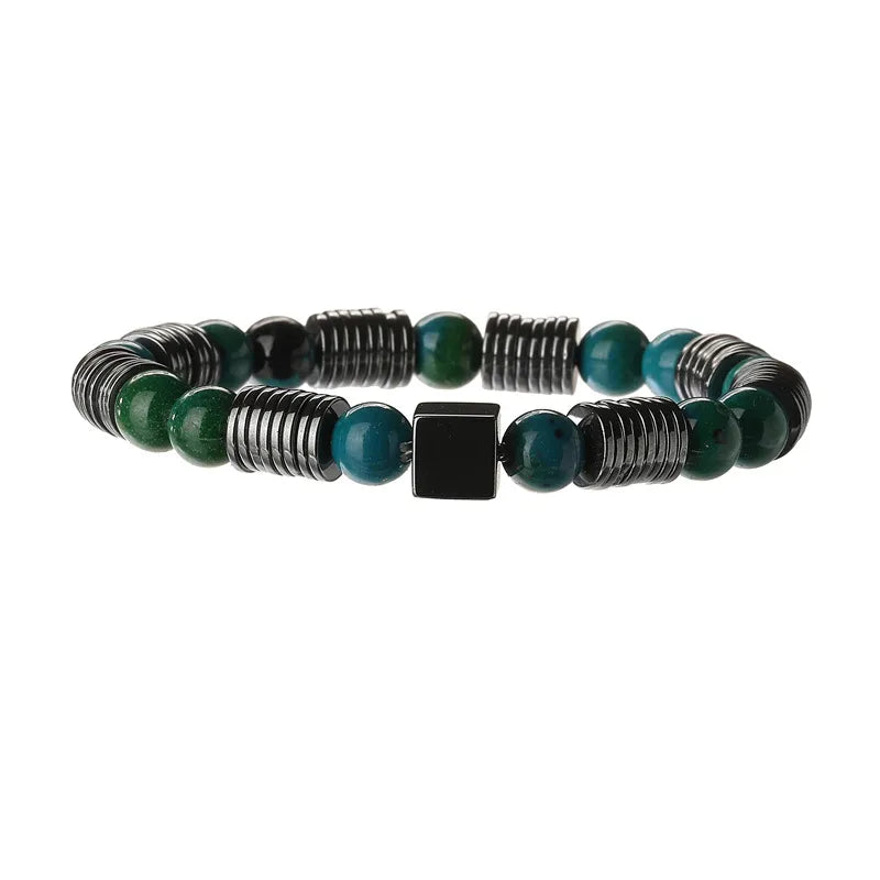 Geometric natural stone black gallstone Bracelets In Bulk
