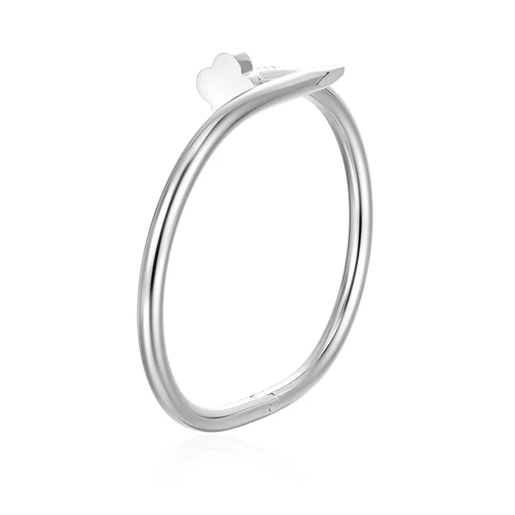 Retro Classic Style Geometric Flower 304 Stainless Steel Bangle In Bulk