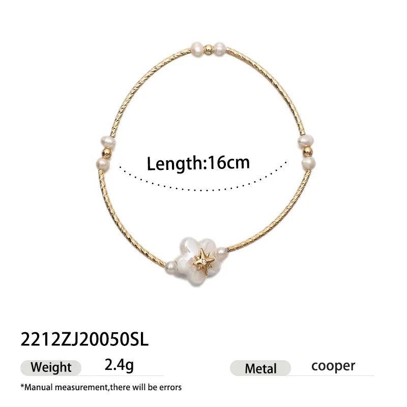 Wholesale Jewelry Vintage Style Classic Style Geometric Freshwater Pearl Copper Brass Plating Bracelets Beaded Chain