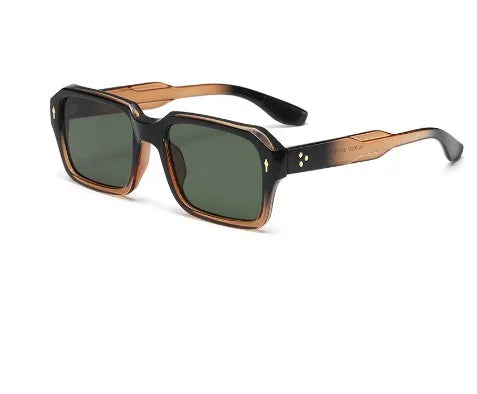 retro cool style gradient color resin square full frame men's sunglasses