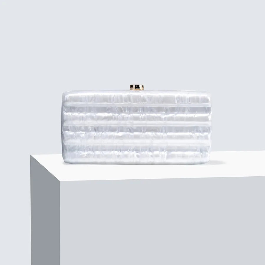 Milky White Black Rose Red Arylic Solid Color Square Evening Bags