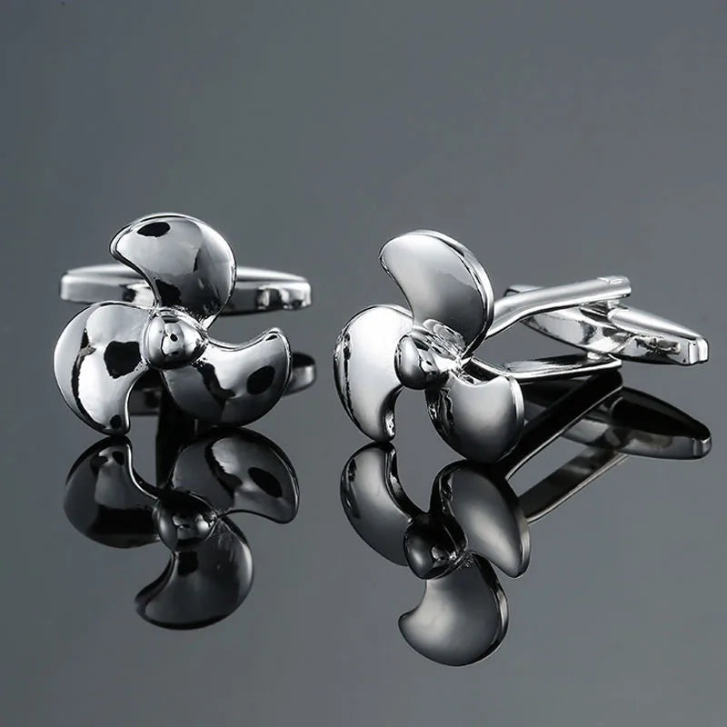 simple style leaf flower copper plating unisex cufflinks 1 pair