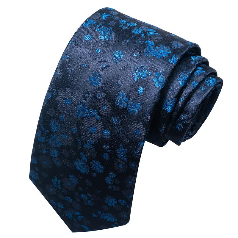 business formal solid color cashew nuts flower polyester yarn men's tie