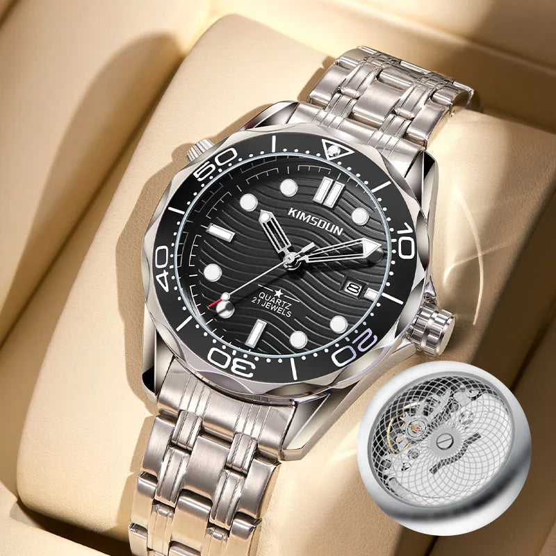Simple Style Color Block Butterfly Double Snap Quartz Men's Watches
