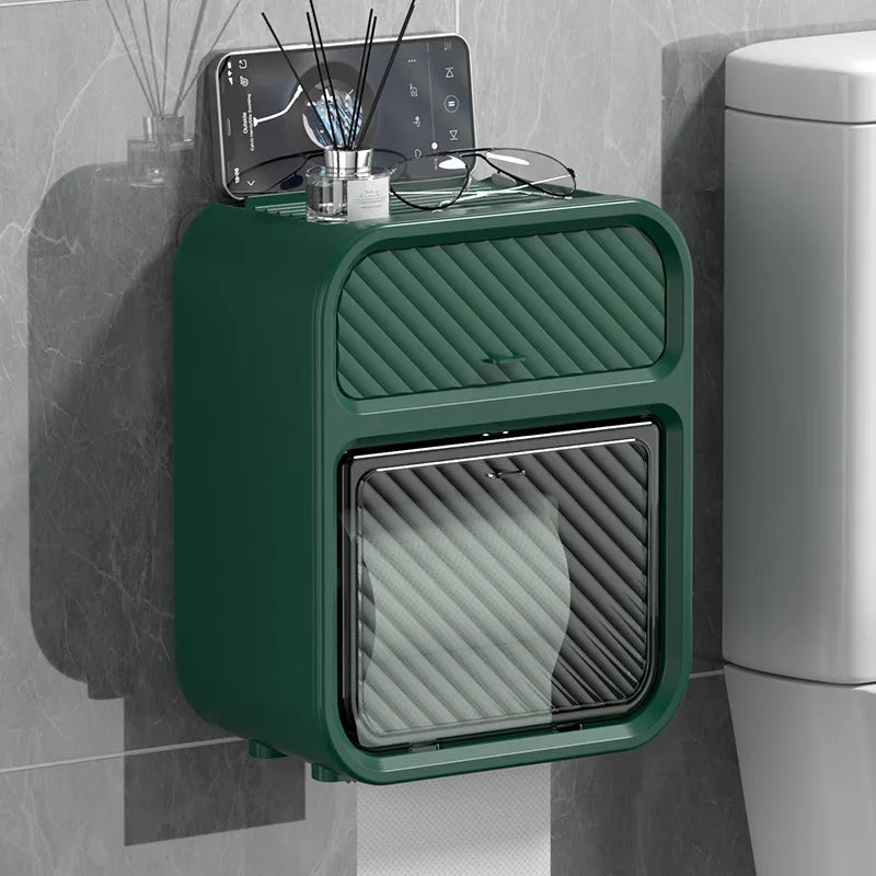 Household Wall-Hanging Tissue Box Bathroom Toilet Punch-Free Storage Storage Toilet Multifunctional Roll Paper Tissue Holer