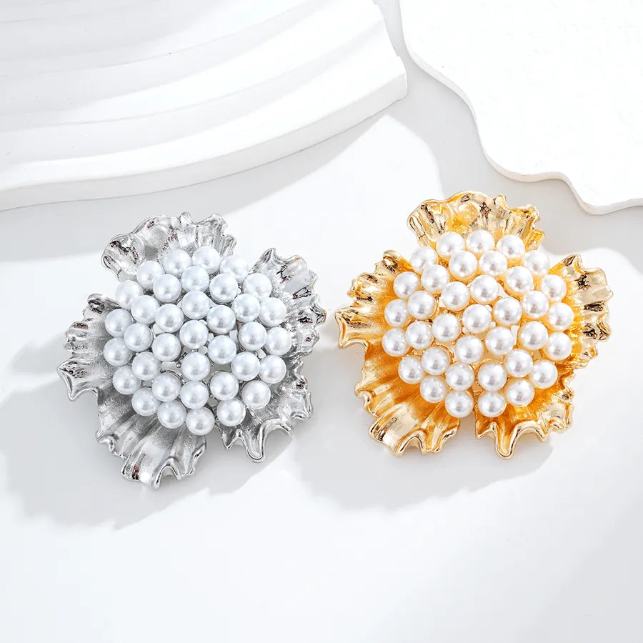 Fashionable Vintage Pearl Glazed Basket Brooch Pin Trendy Bouquet Brooch Pins Alloy Jewelry Accessory For Men And Women