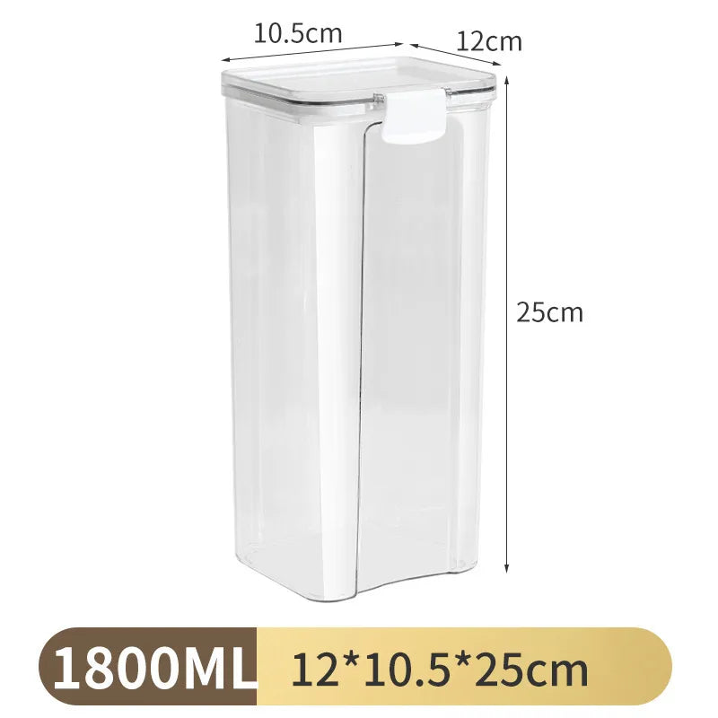 White sealed jar transparent storage box moisture-proof snack dry goods tea storage jar plastic jar grains kitchen