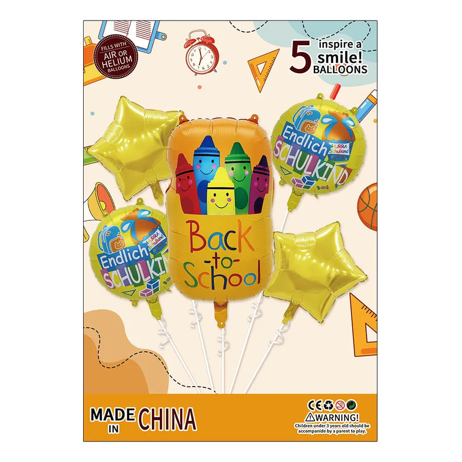 Back To School Classic Style Letter Star Balloon Aluminum Film Party Street Balloons