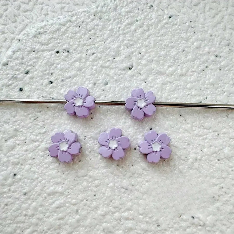 5 Pieces Diameter 3mm Hole Under 1mm Alloy Snowflake Beads