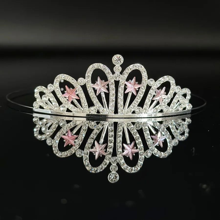 New Princess Rhinestone Children Crown Alloy Hair Band Girls Dance Stereo Baby Birthday Hair Accessories with Diamond Wholesale