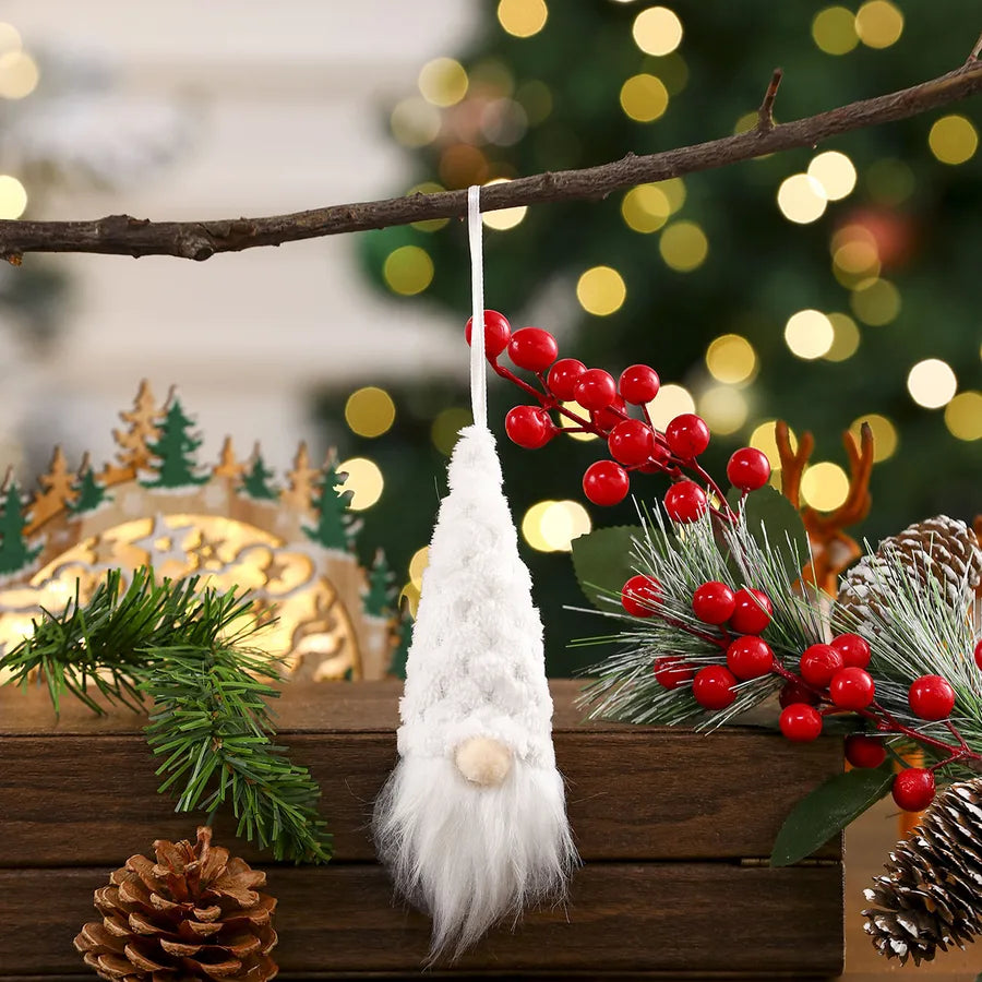 New Christmas Decorations Knitted Red Pendant Faceless Santa Claus Ornament For Christmas Tree American And Cartoon Style